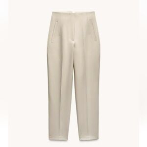 Zara Pants with High Waist in Oyster White Size Medium